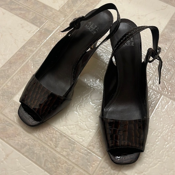 Vintage Tortoise Peep Toe Slingback Heel - 8 - Picture 2 of 7